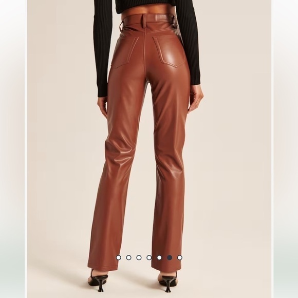 Abercrombie & Fitch Vegan Leather 90s Straight Pant - Picture 3 of 15